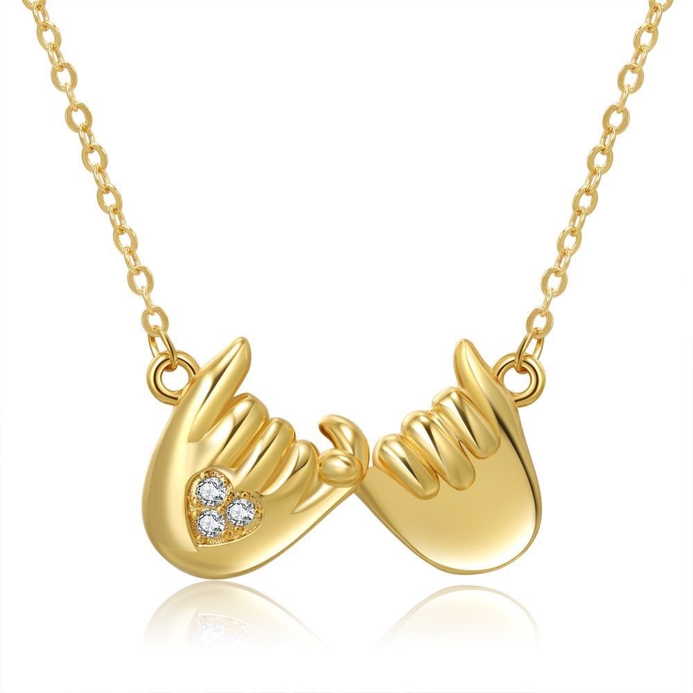 Gold Pinky Promise Necklace 18K Gold Necklace Valentine’s Day, Friendship